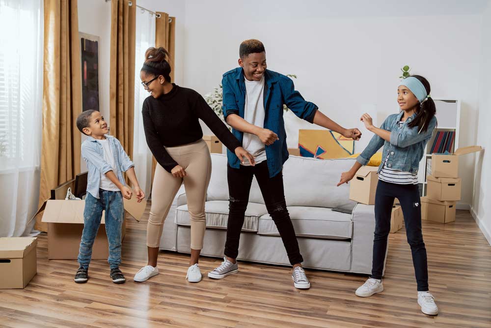 active family dancing