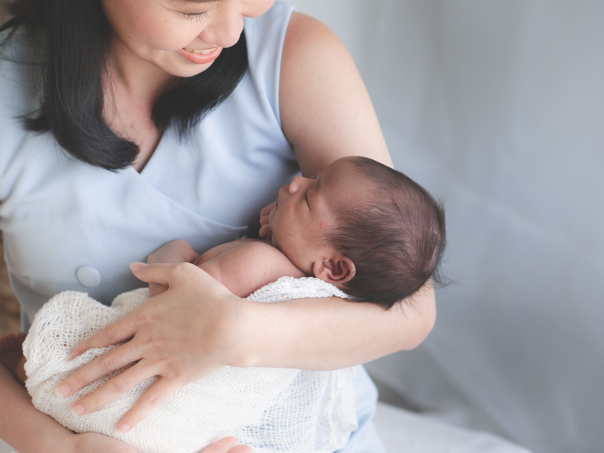 Woman holding baby