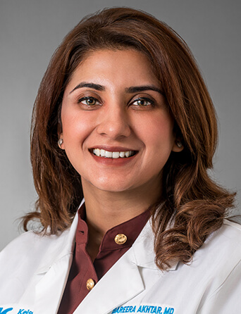 Portrait of Bareera Akhtar, MD, Internal Medicine, Hospitalist specialist at Kelsey-Seybold Clinic.