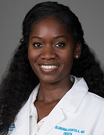 Portrait of Olubunmi Akintola, MD, FACOG, OB/GYN specialist at Kelsey-Seybold Clinic.